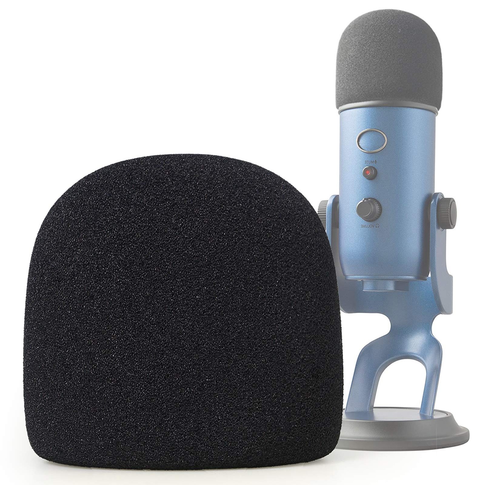 Microphone Foam Windscreen Cover for Blue Yeti - Black