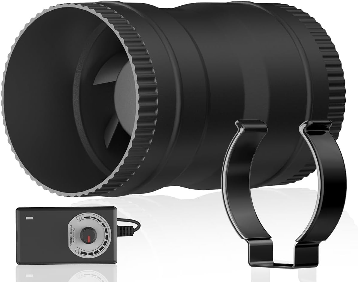 3-Inch Inline Blower Fan with Adjustable Speed Controller - 120 CFM Efficiency