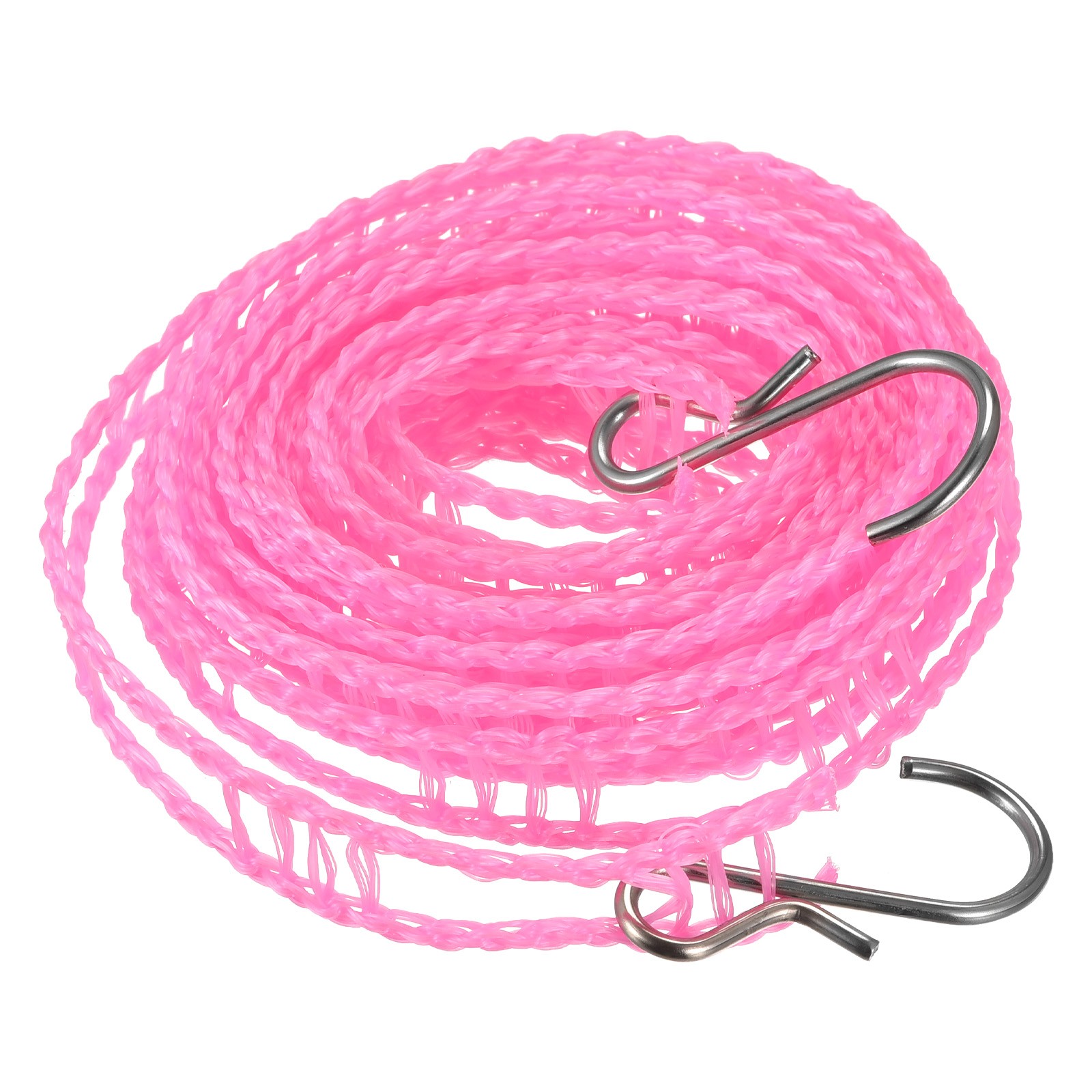 Portable Clothesline 9.84ft Nylon Windproof Non-Slip Washing Line Pink