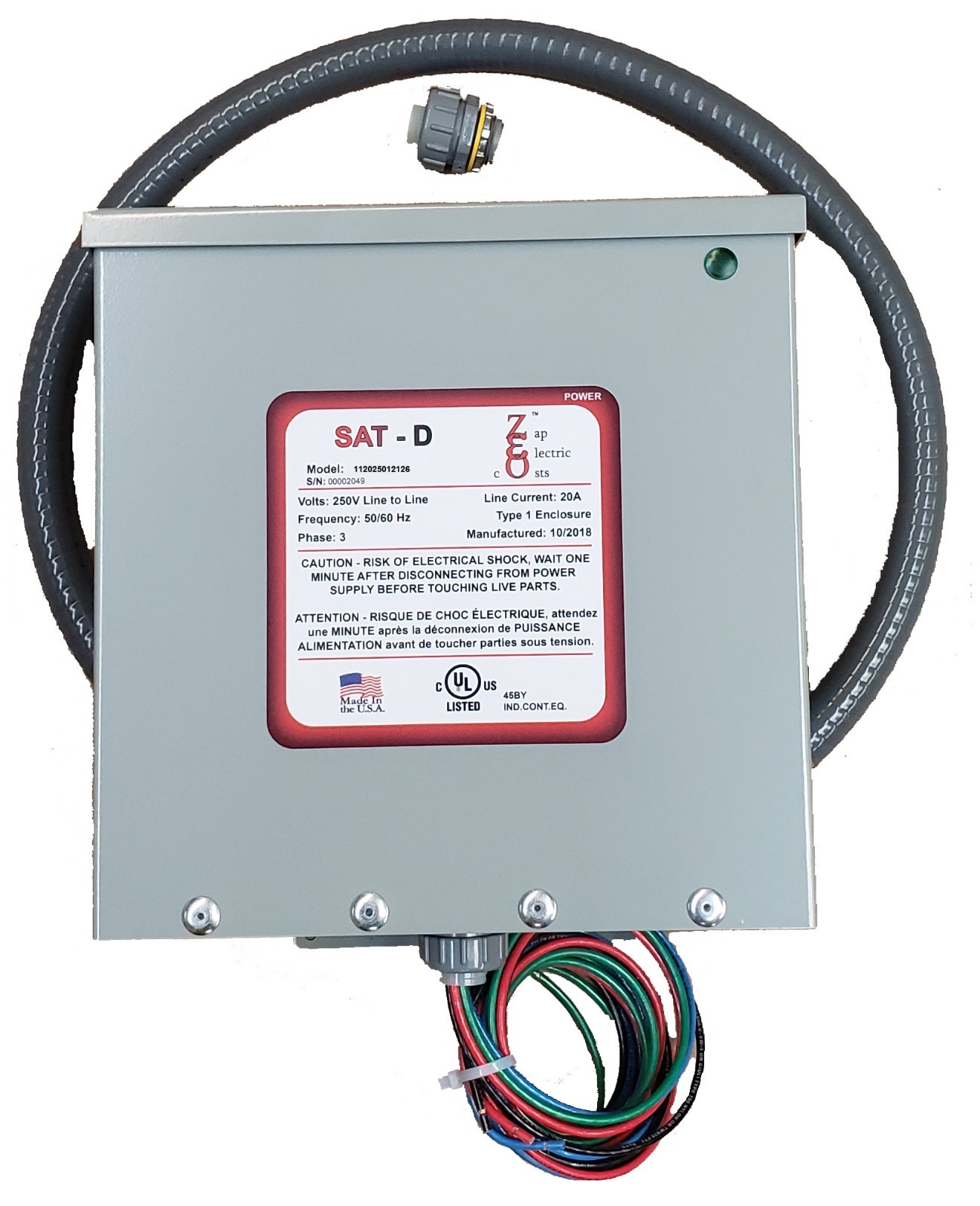 ENERGY SAVINGS 3400 KVAR UNIT 250VAC With BREAKER