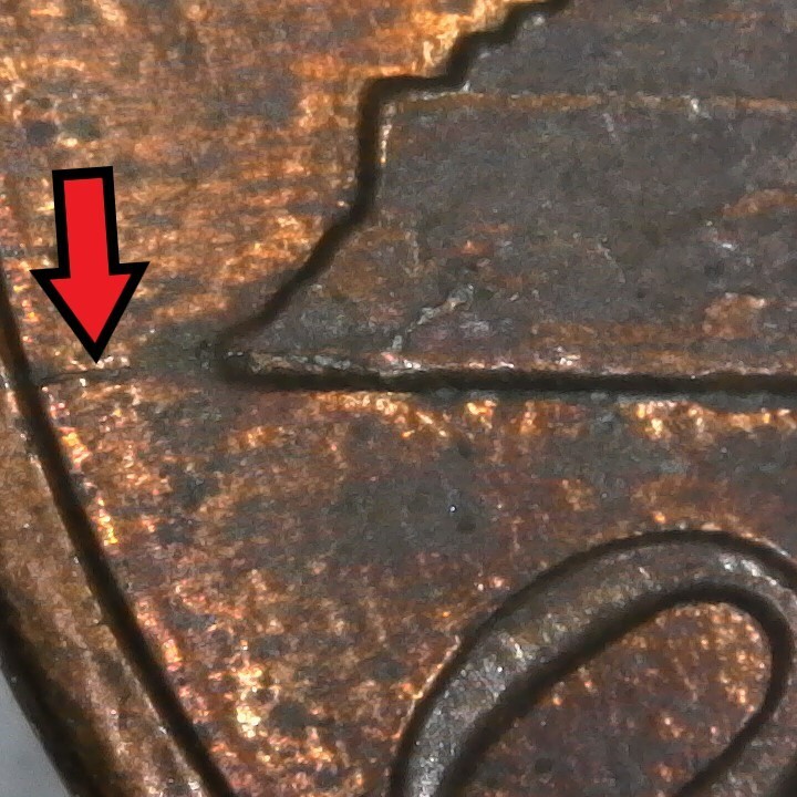 1986-P Philadelphia Lincoln Memorial Penny/Cent Die Crack Error/Variety Cir