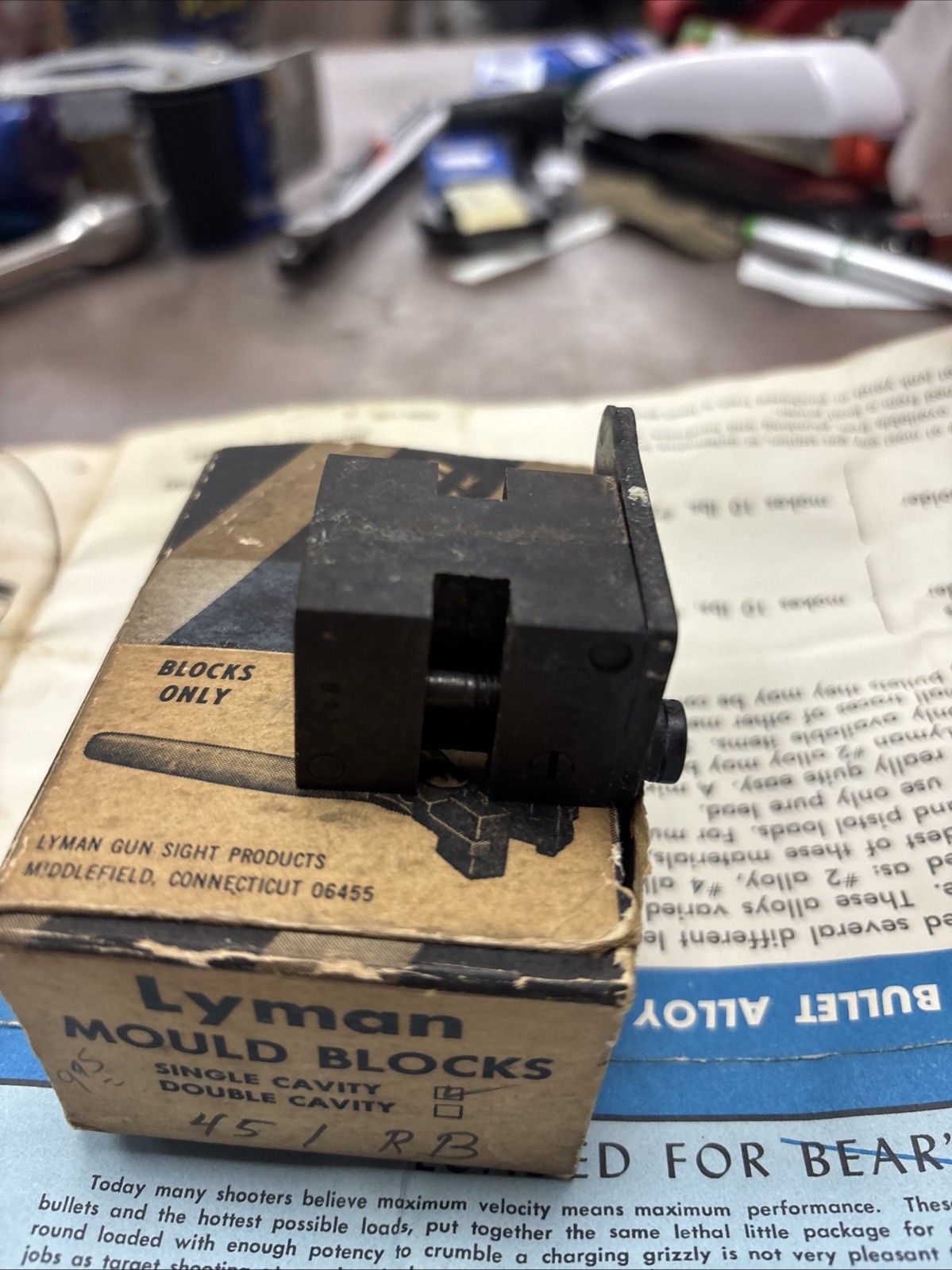 Lyman Bullet Mould Blocks Single Cavity 375/942 (B-25)
