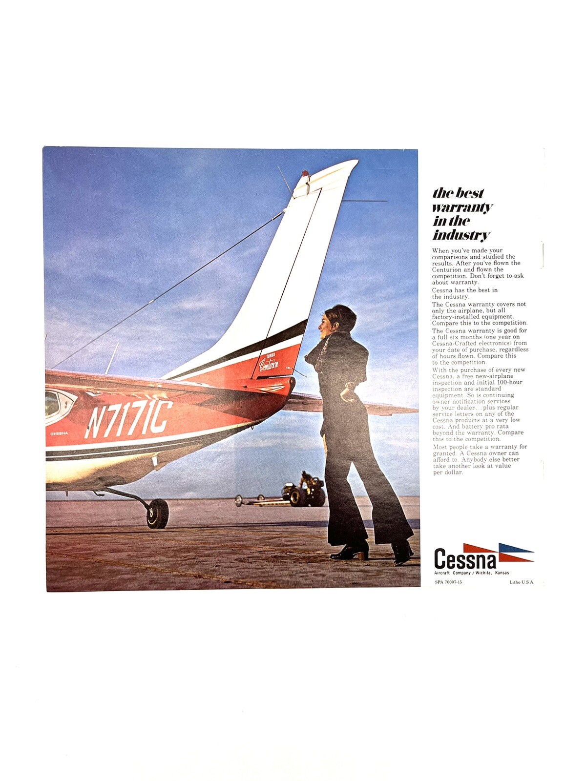 Cessna Centurions six place brochure 1970