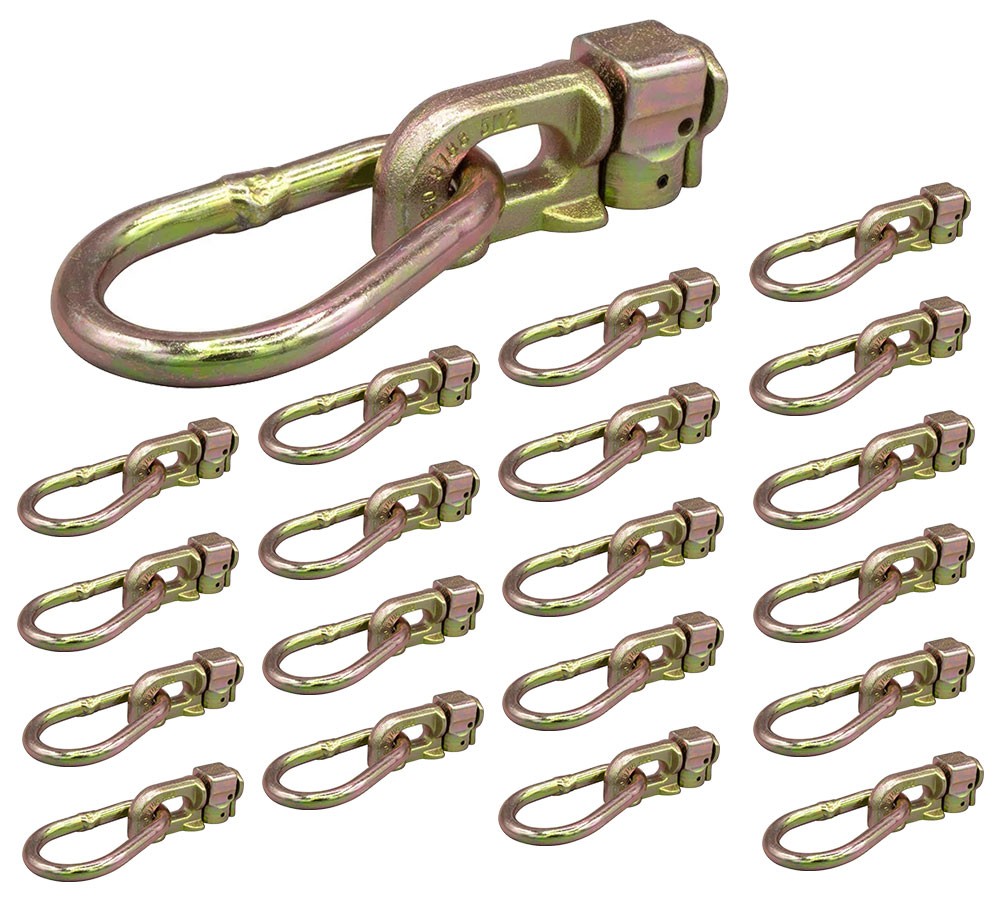 20 Pack Double Stud L Track Fitting w/ Pear Link for L Track Rails 1,666 lbs WLL