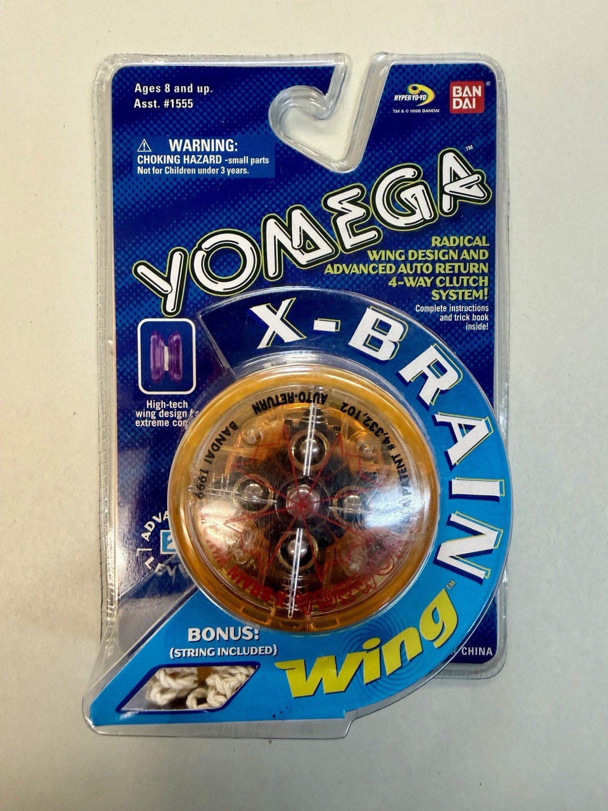 Yomega X-Brain Wing- Hyper Yo-Yo Yoyo Japan Bandai 1999 Orange BNIB sealed