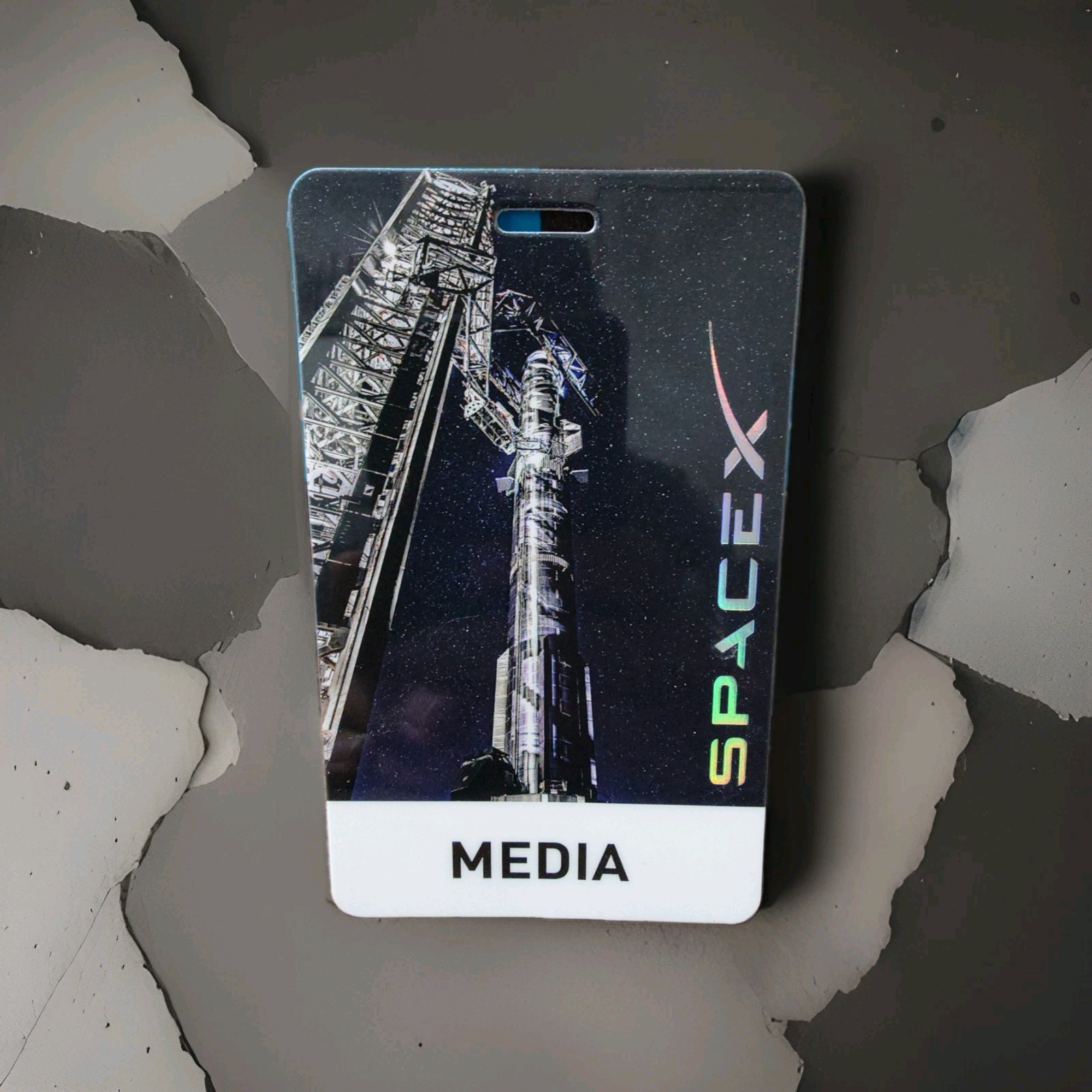 SpaceX Starship Authentic Plastic Media Badge Starbase Texas Collectable