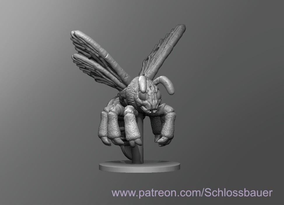 Skeleton Bee Bug Monster Manual 28mm Scale DND D&D Mario Tabletop Miniature SB