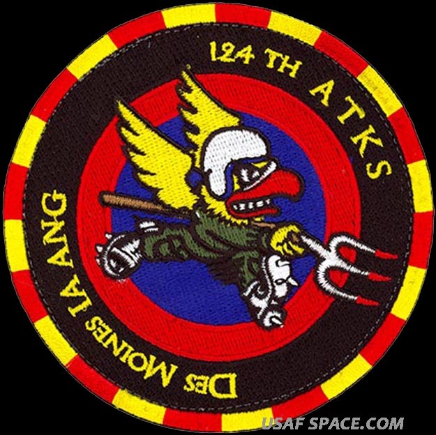 USAF 124th ATTACK SQ–DES MOINES IA ANG - MQ-9 REAPER UAV DRONE- ORIGINAL PATCH