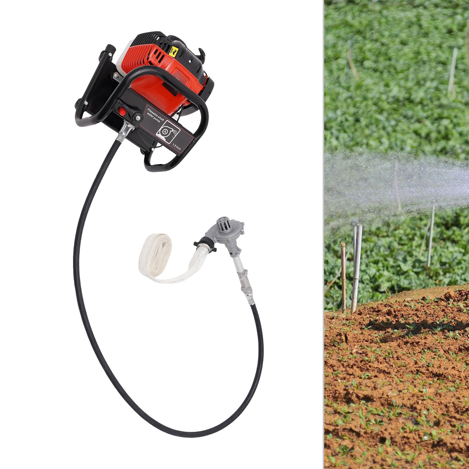 1.5 Inch 4 Stroke Engine Gas Water Pump Water Transfer Pump Gasoline Powered 2HP