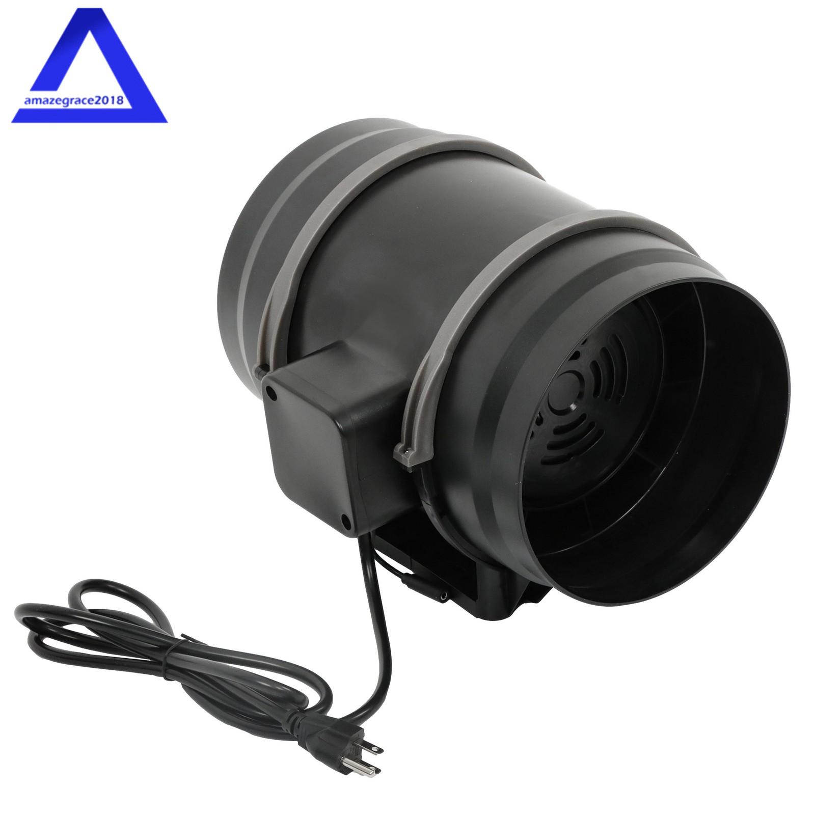 8 Inch Inline Duct Fan HVAC Exhaust Blower Kit EC Variable Speed Control Black