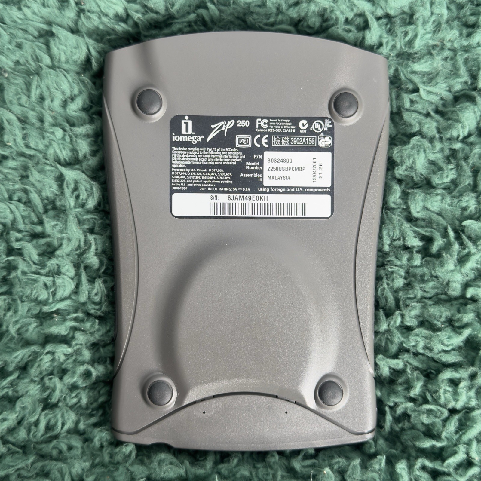 Iomega Zip 250 External Drive Data Blue USB Storage Disk Drive - Not Tested