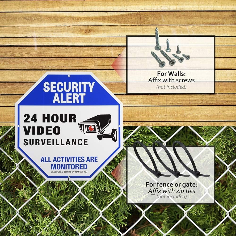2-Pack 10x10 Video Surveillance Sign - Weatherproof Aluminum Security Warning