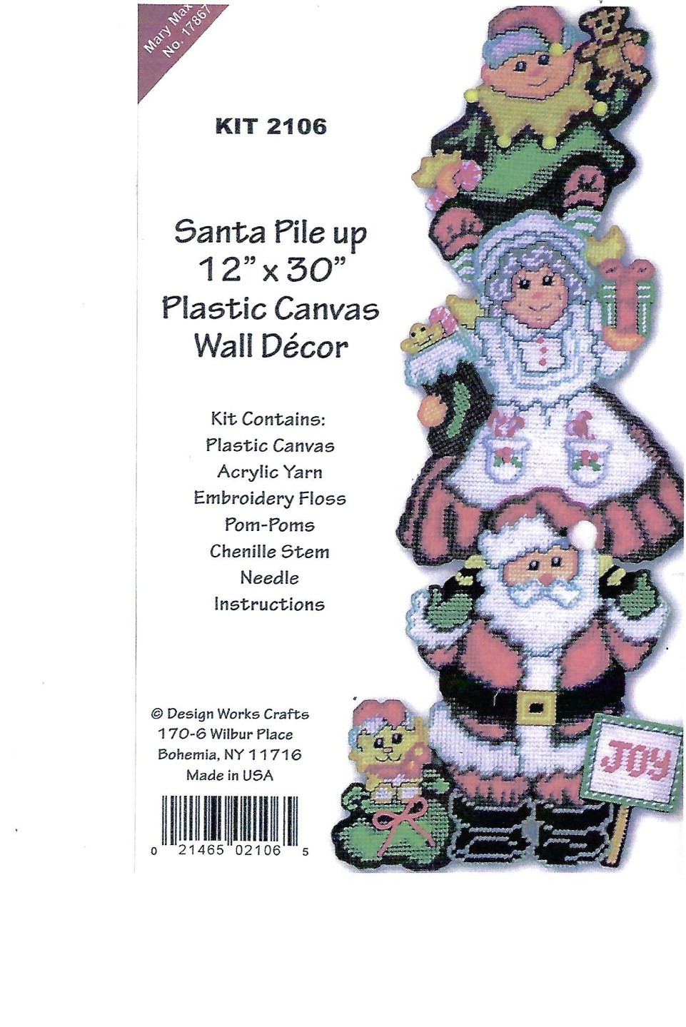 SANTA PILE UP  WALL HANGING  plastic canvas  PATTERN (#TF0541)