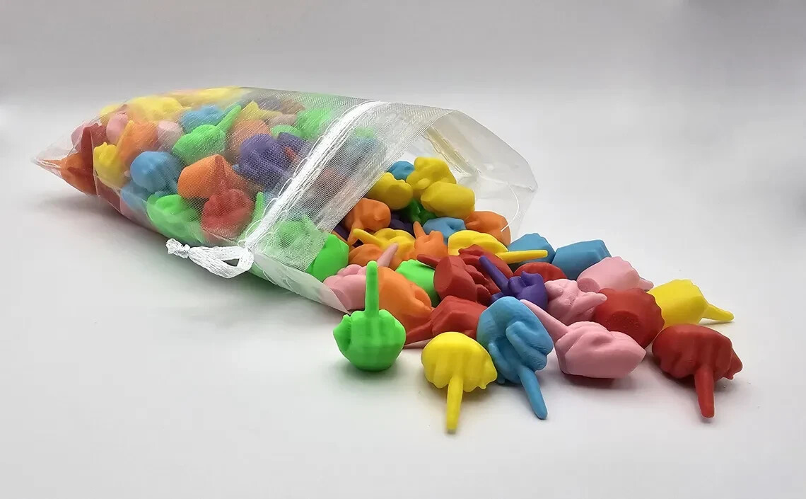 Bag of Hands | Middle Fingers in Bulk | Tiny Middle Fingers | Party Favors | Nov