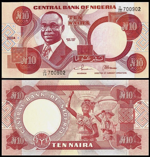 NIGERIA 10 NAIRA 2004 P 25 UNC