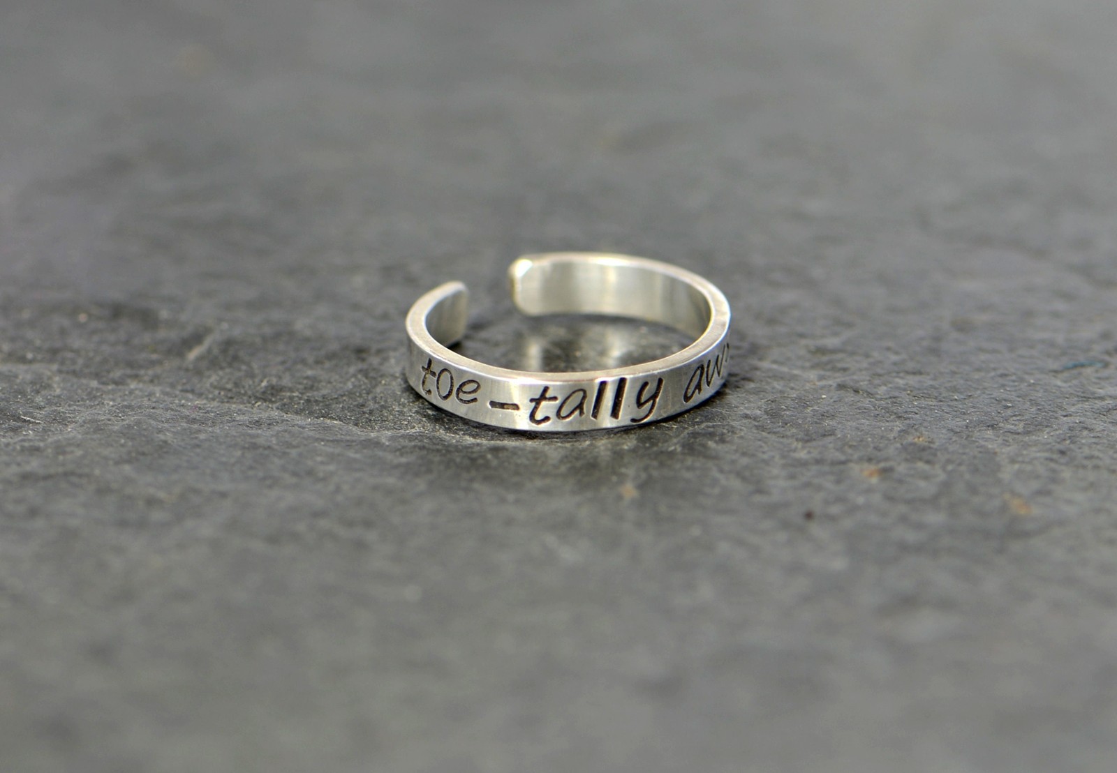 sterling silver toetally awesome toe ring - dainty silver toe ring - toe ring