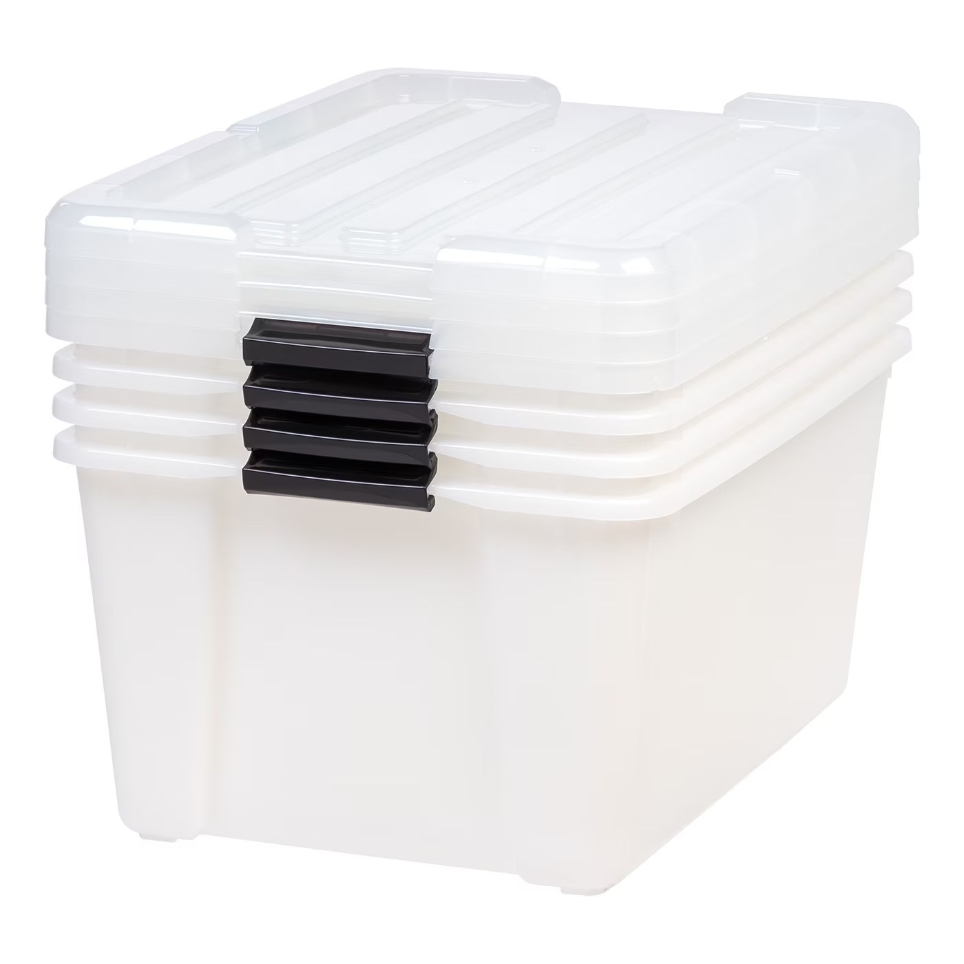 60QT Plastic Storage Bins w/ Lids Stackable Storage Totes (4-Pack)