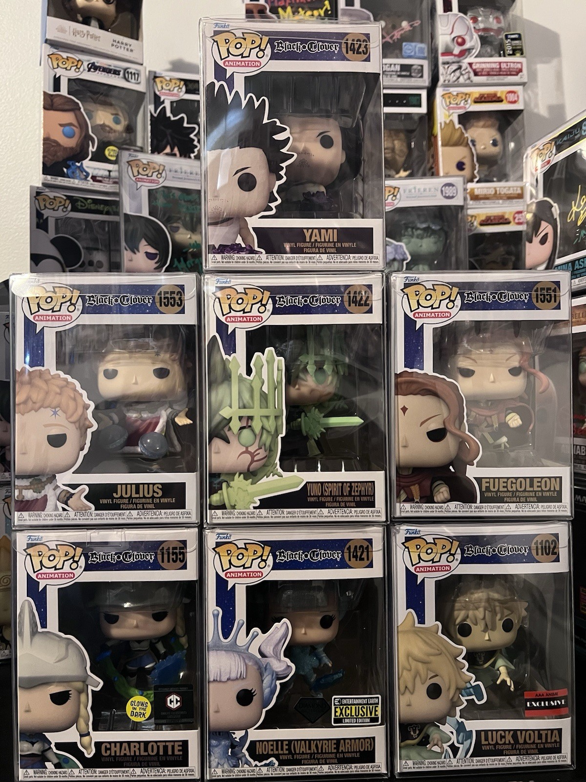 Funko Pop! Animation Black Clover Exclusive GITD 7pc Vinyl Mixed Lot