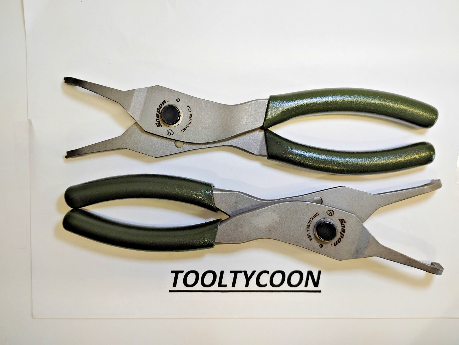 Snap-On Tools USA NEW 2pc Custom Snap Ring Plier Set SRPC9045ACG SRPC9090ACG