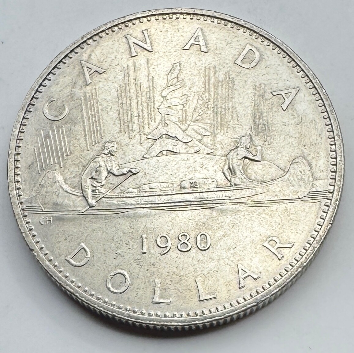 1980 Canada Dollar- Canadian 1D Coin - 3,291,221 Minted- Voyageur -Free Shipping