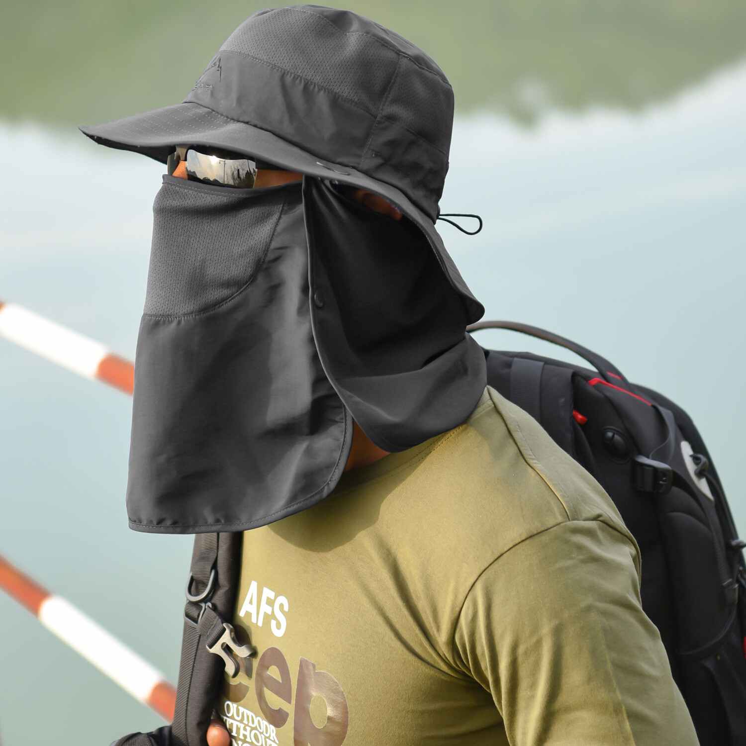 Summer UV Protection Sun Hat Baseball Cap With Neck Face Flap For Fishing Hiking