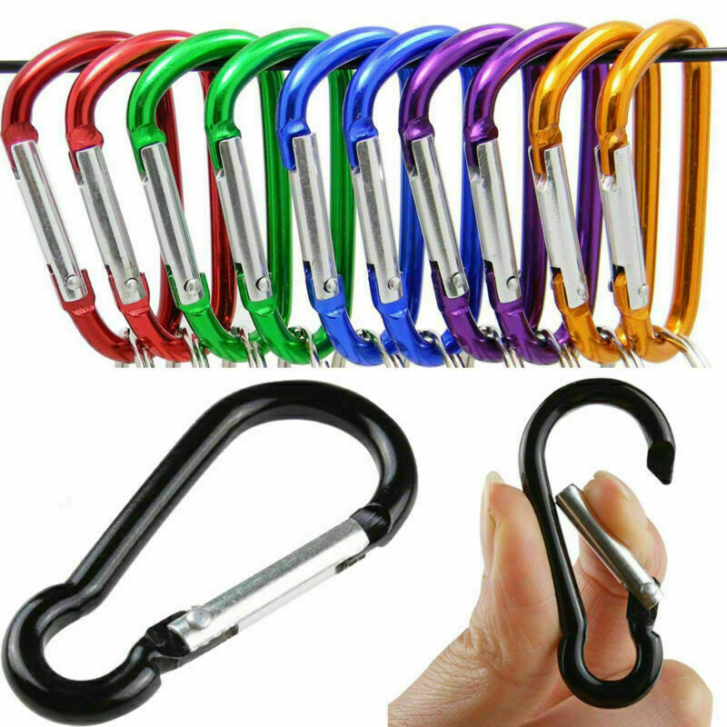 1-10packs Carabiner Key Hook Keychain Buckle D Shape Spring Clip Sn;