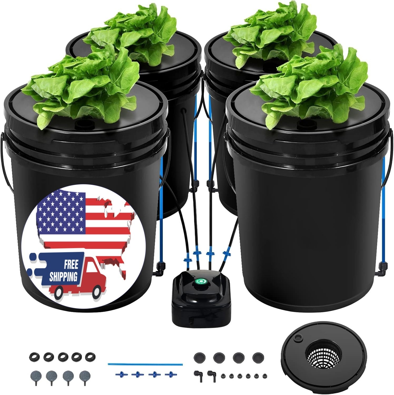 Cubo de cultivo en aguas profundas con bomba para interior y exterior, NUEVO US