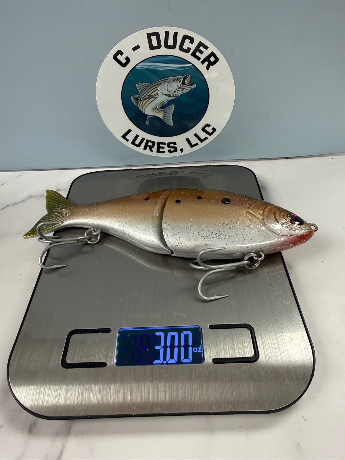 Custom CD Glide Bait Lure. Striped Bass. Bunker.