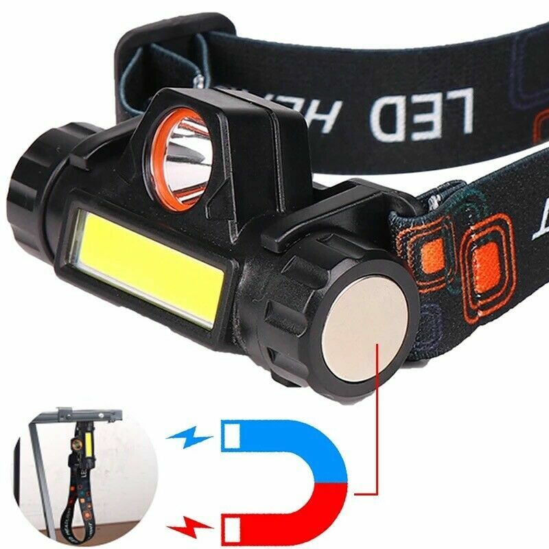 2 Pack USB Rechargeable Waterproof LED Headlamp Headlight Head Light Flashlight