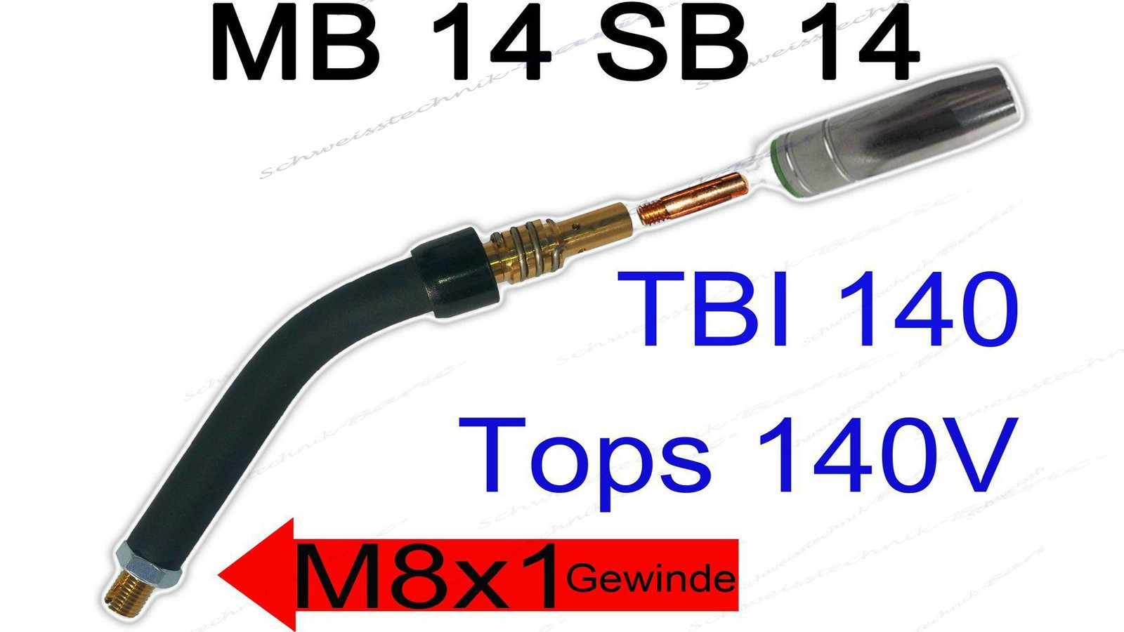 Repair Kit MB14 SB14 TBI140 Tops140V Torch Neck MIG/MAG Gasd Power Nozzles 0.8mm