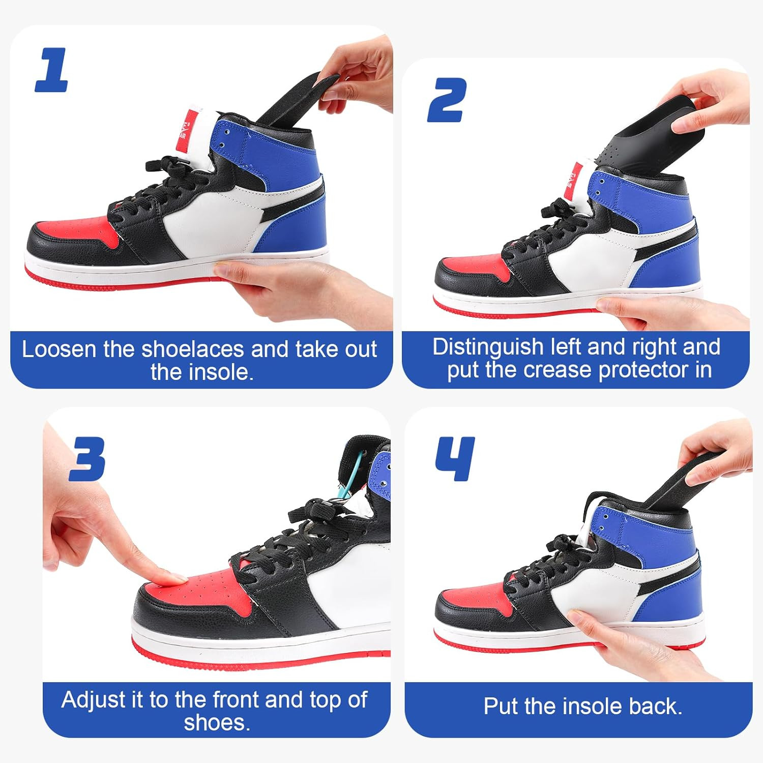 10 Pairs Crease Protectors for Sneakers,Shoe Crease Protector No Creases for ...