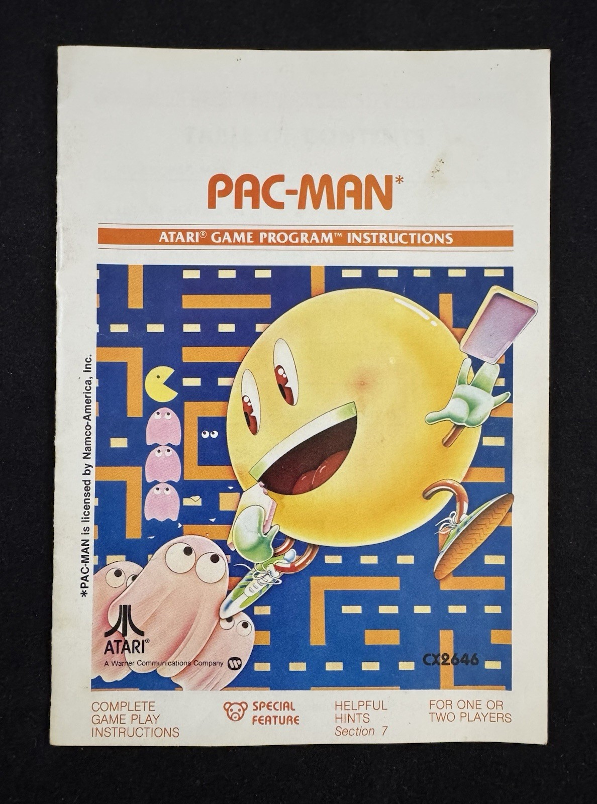 Vintage 1981 Pac-Man Atari Game Program Instructions - Made in USA