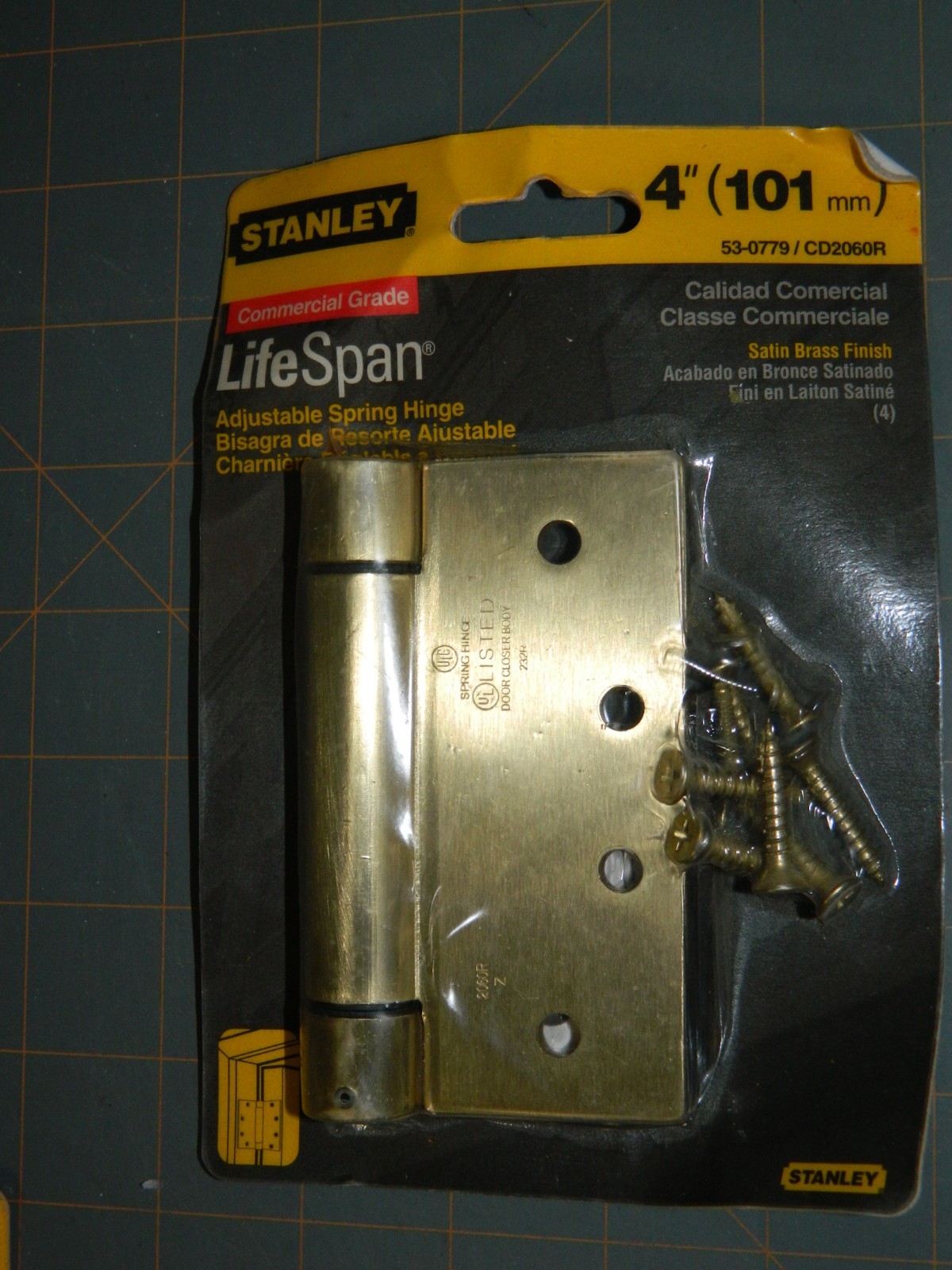 Stanley Commercial SELF CLOSING Door Hinge 53-0779 4x4” Satin Brass NOS FREESHIP