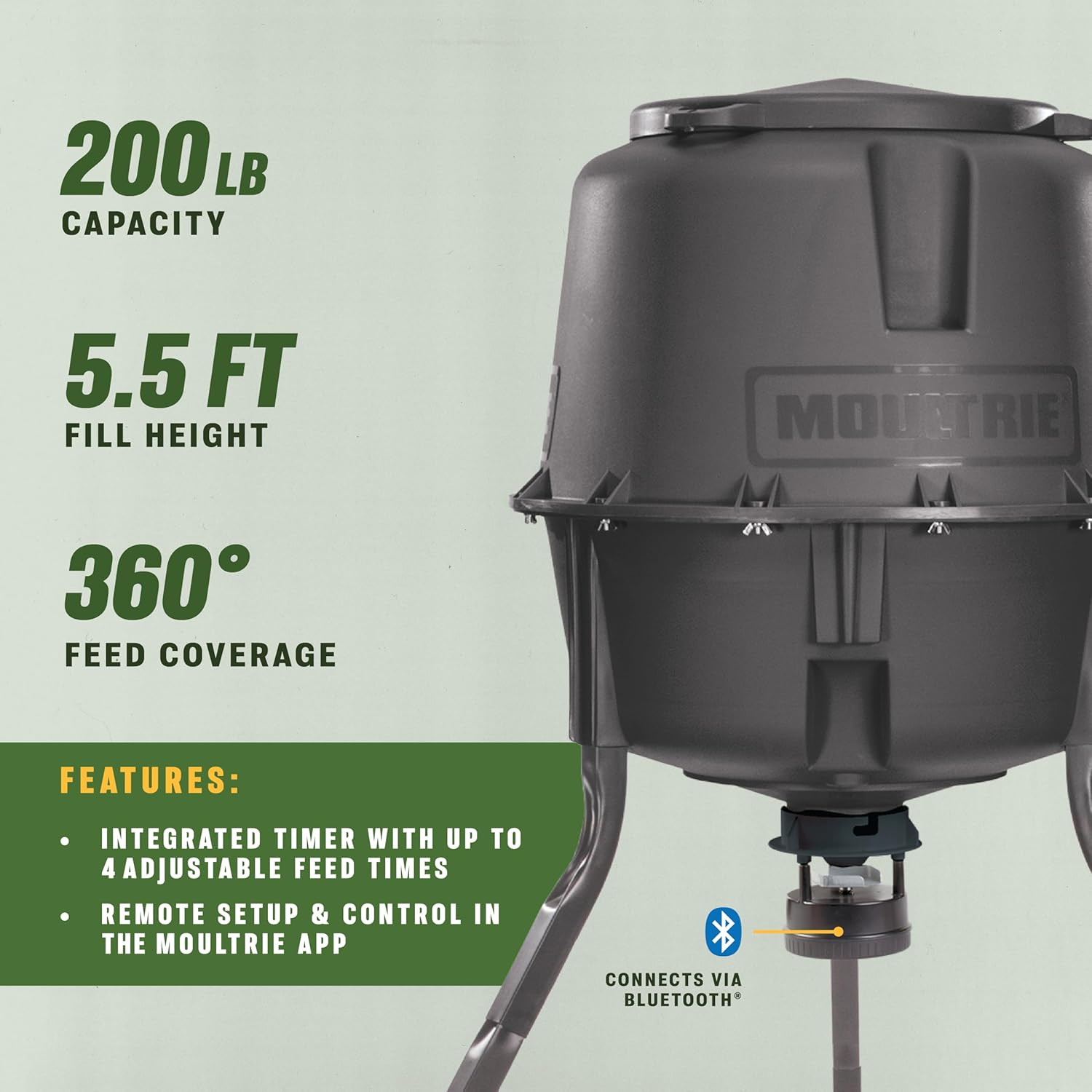 Deer Feeder Standard - 30-Gallon - Quick-Lock Hopper System - Digital Timer Con