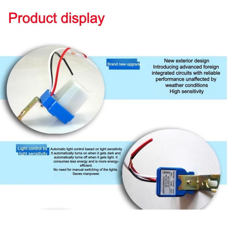 3PCS AS-10 Type 24V Rainproof Fully Automatic Street Lamp Sensor Switch New