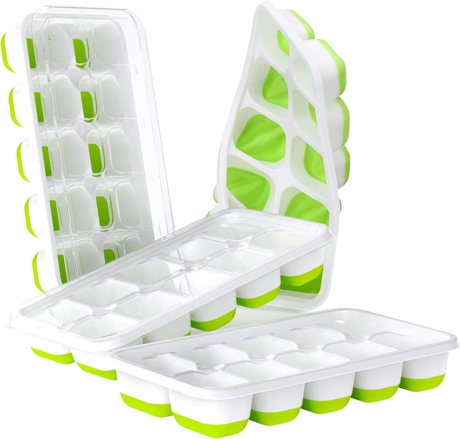Elegant Stackable Ice Cube Trays with Spill-Resistant Lids - Dishwasher Safe