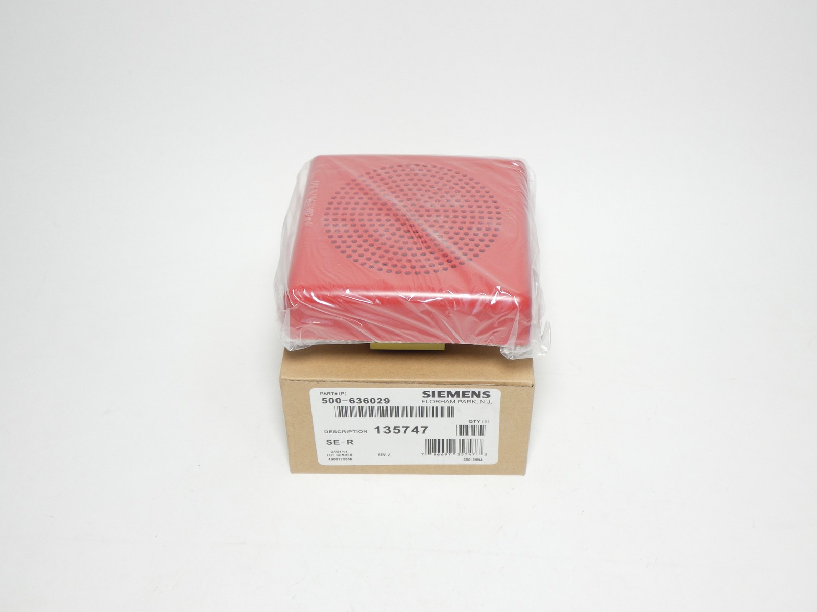 Siemens 500-636029 SE-R Red Wall-Mount Fire Alarm Speaker 135747 - NEW Surplus!