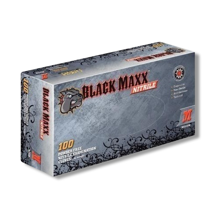 Black Maxx 6.5mil Disposable Gloves MEDIUM (100ct Box)- Heavy Duty