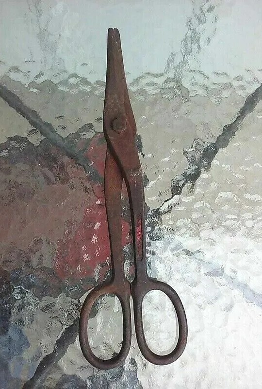 Vtg Forged Steel USA Metal Cutter Tin Snip 12" Shop Tool