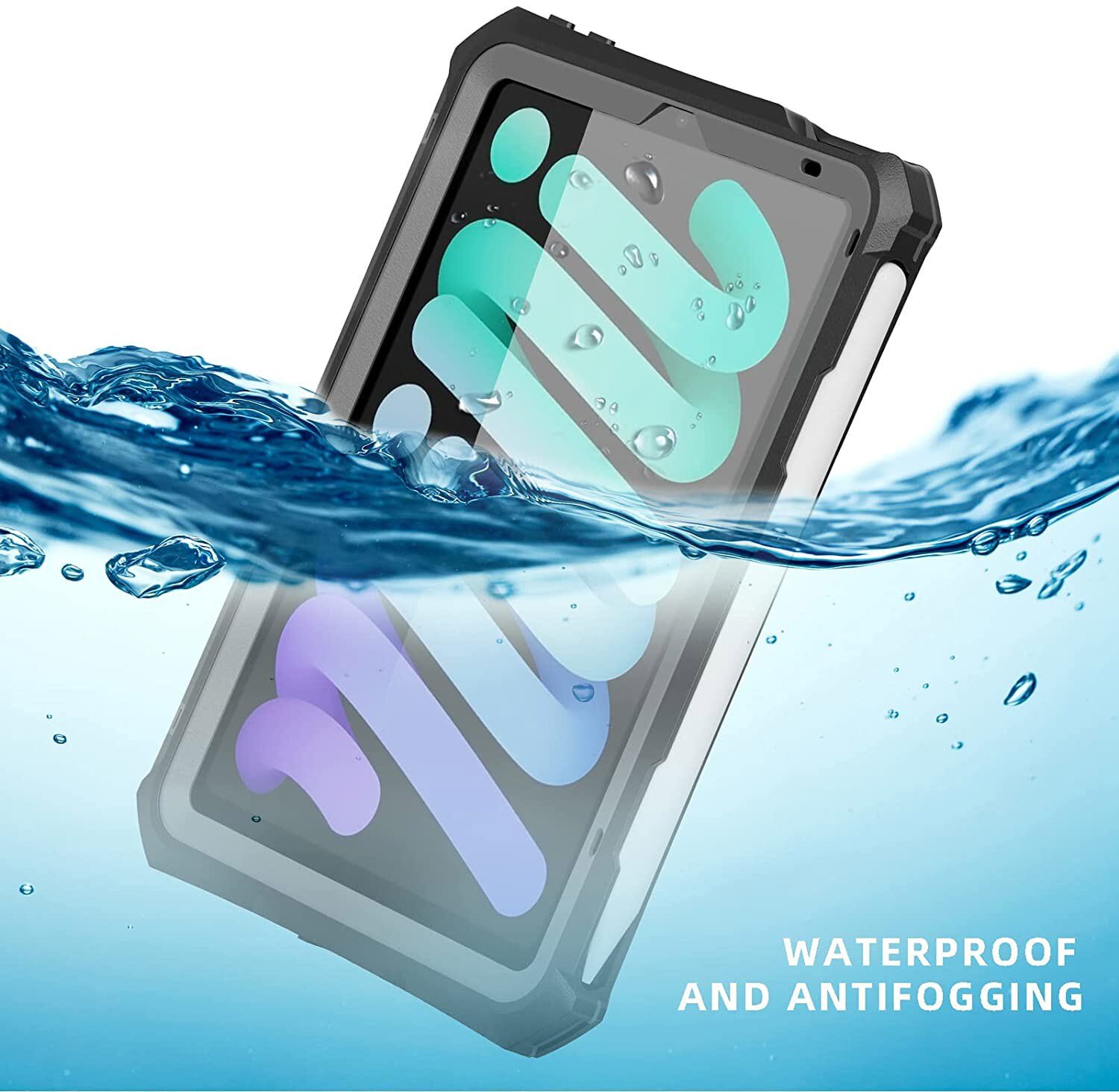 Waterproof Case For iPad Mini 6th Generation 8.3"Full Body Shockproof Pen Holder