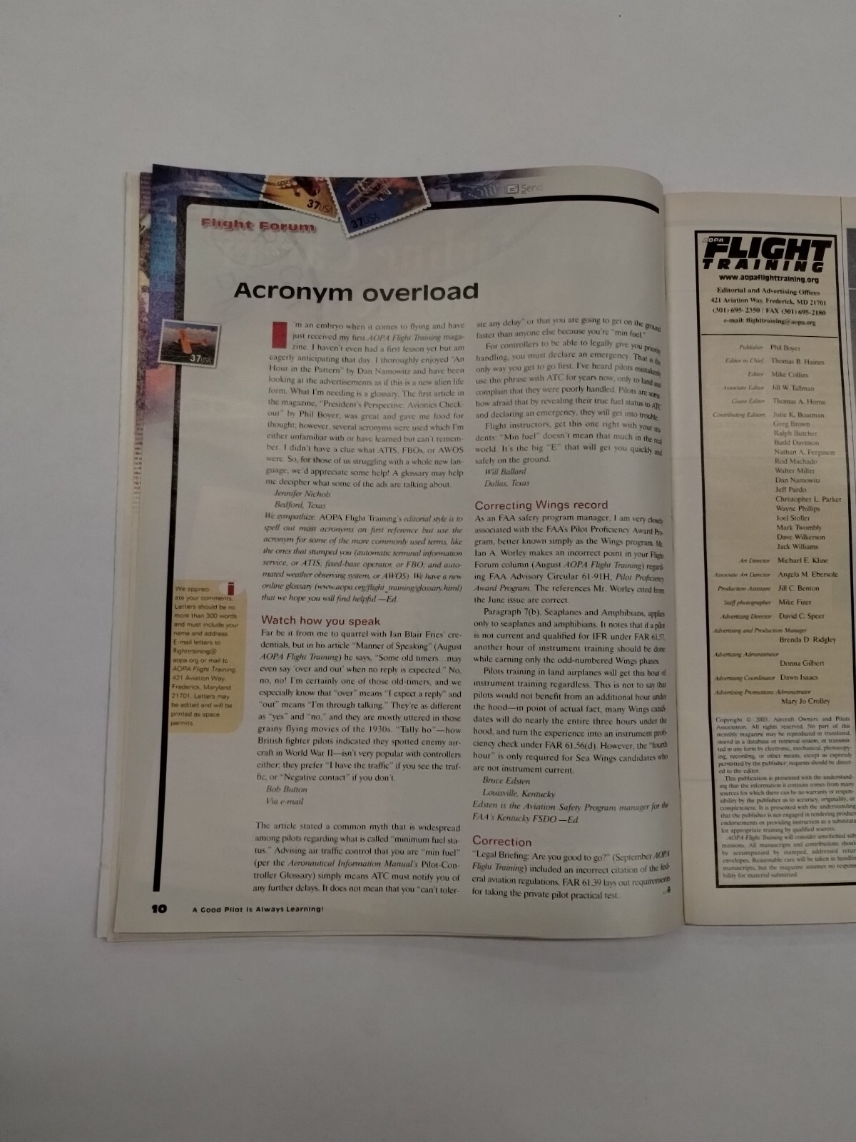 AOPA Flight Training Magazine October 2003-Original