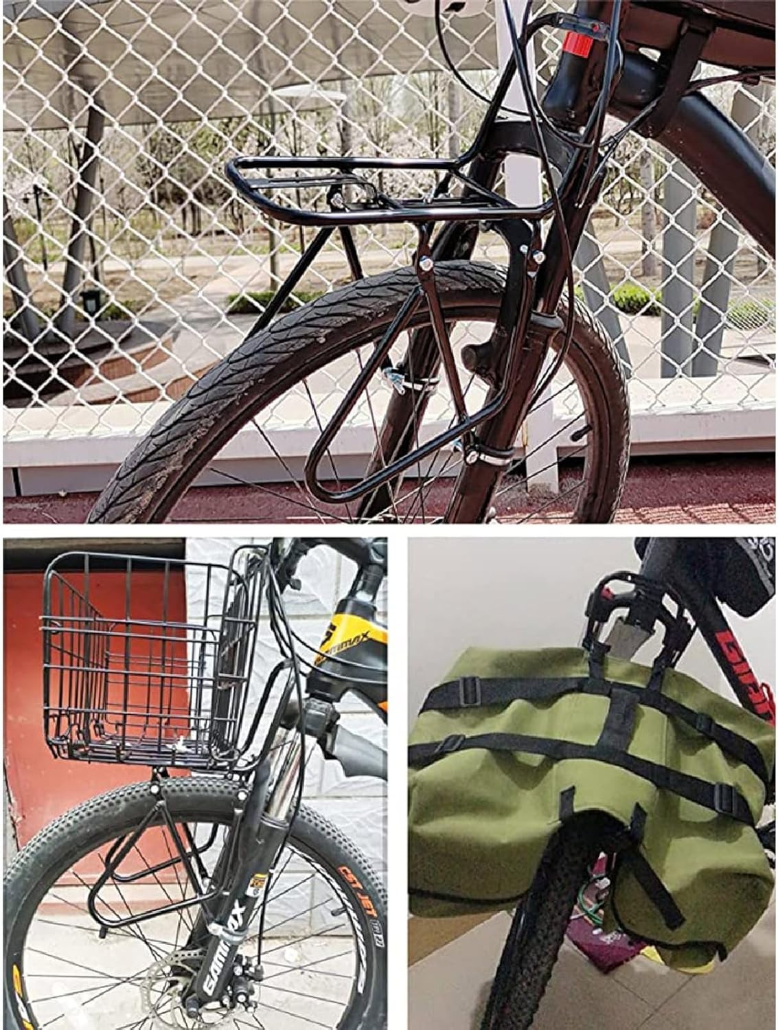 Bicycle Front Rack, Bike Luggage Touring Carrier Racks 15KG Capacity Mountain...