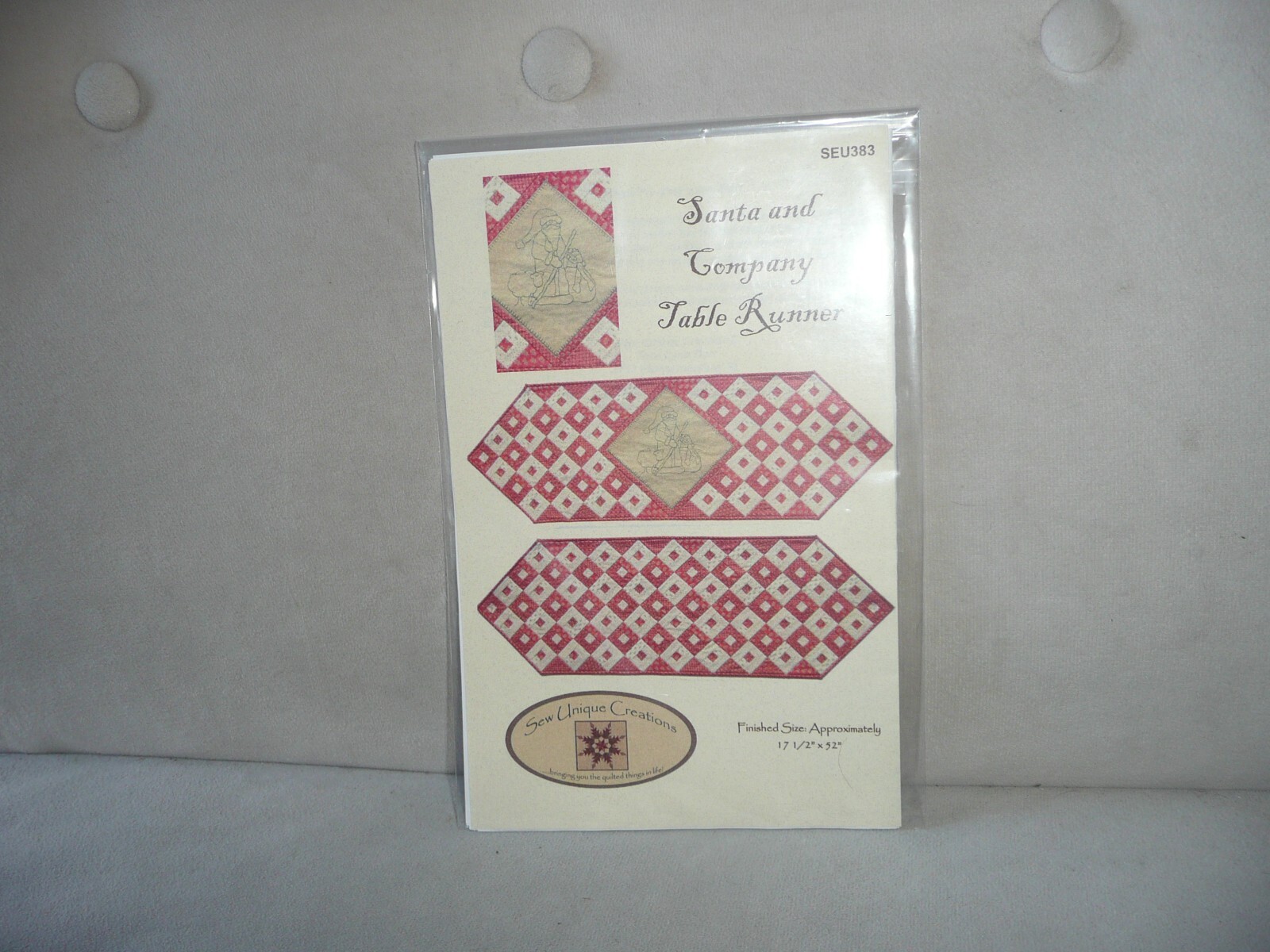 Sew Unique Creations Santa & Company Table Runner Pattern New