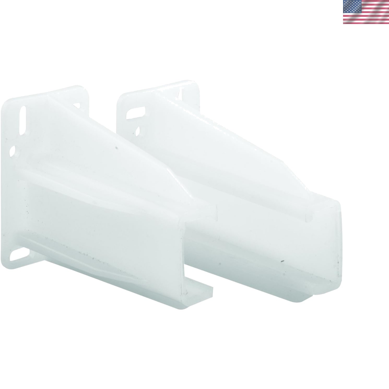 Adjustable Drawer Track Back Plates in White - Installation Fasteners Included