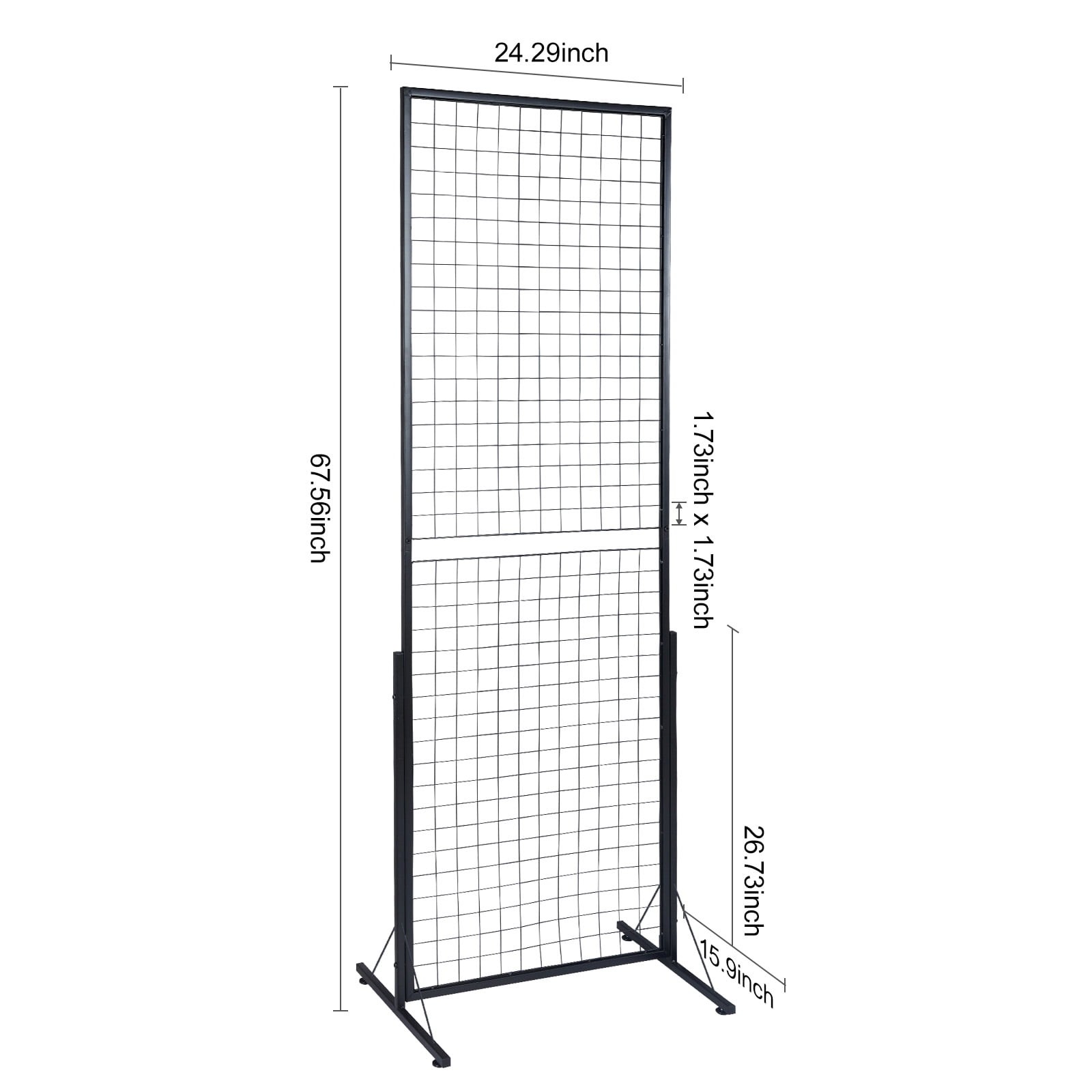 2'x 5.6' Grid Wall Panels Tower,2 Packs Wire Gridwall Display Racks with T-Base