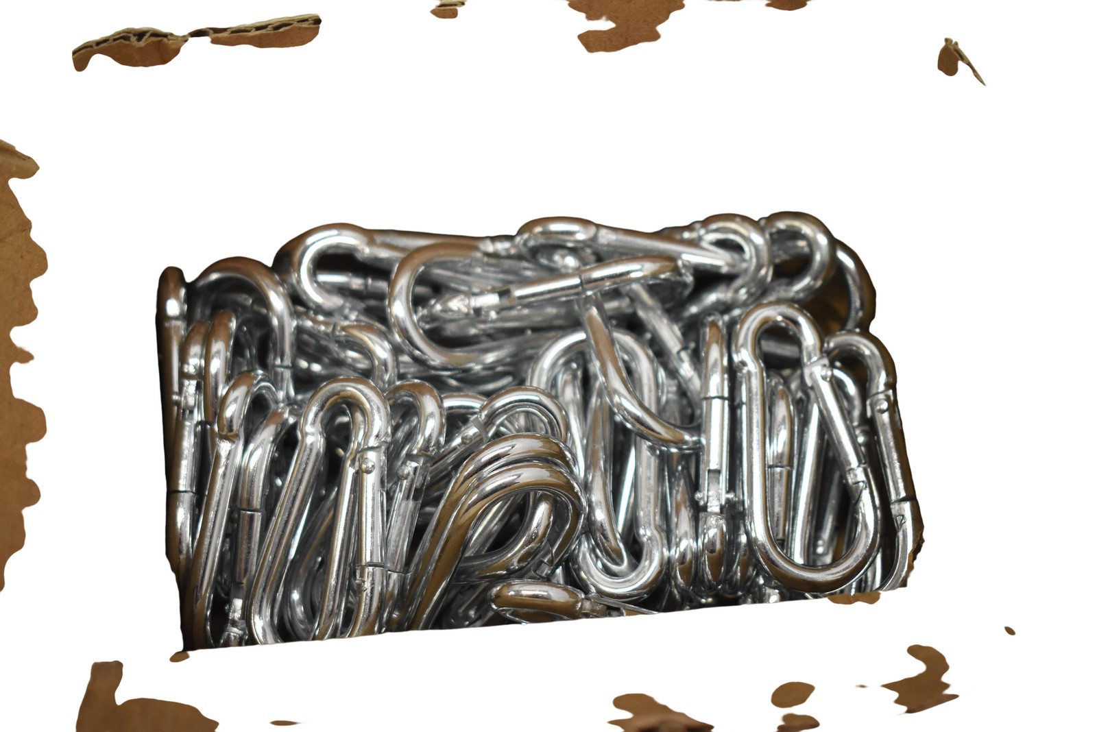 High-PQ 50 Pack M5 Carabiner Keychain Clips Silver Metal Outdoor Travel New
