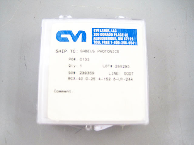 MELLES GRIOT RCX-40.0-25.4-152.6-UV-244 FUSED SILICA PLANO-CONVEX LENS