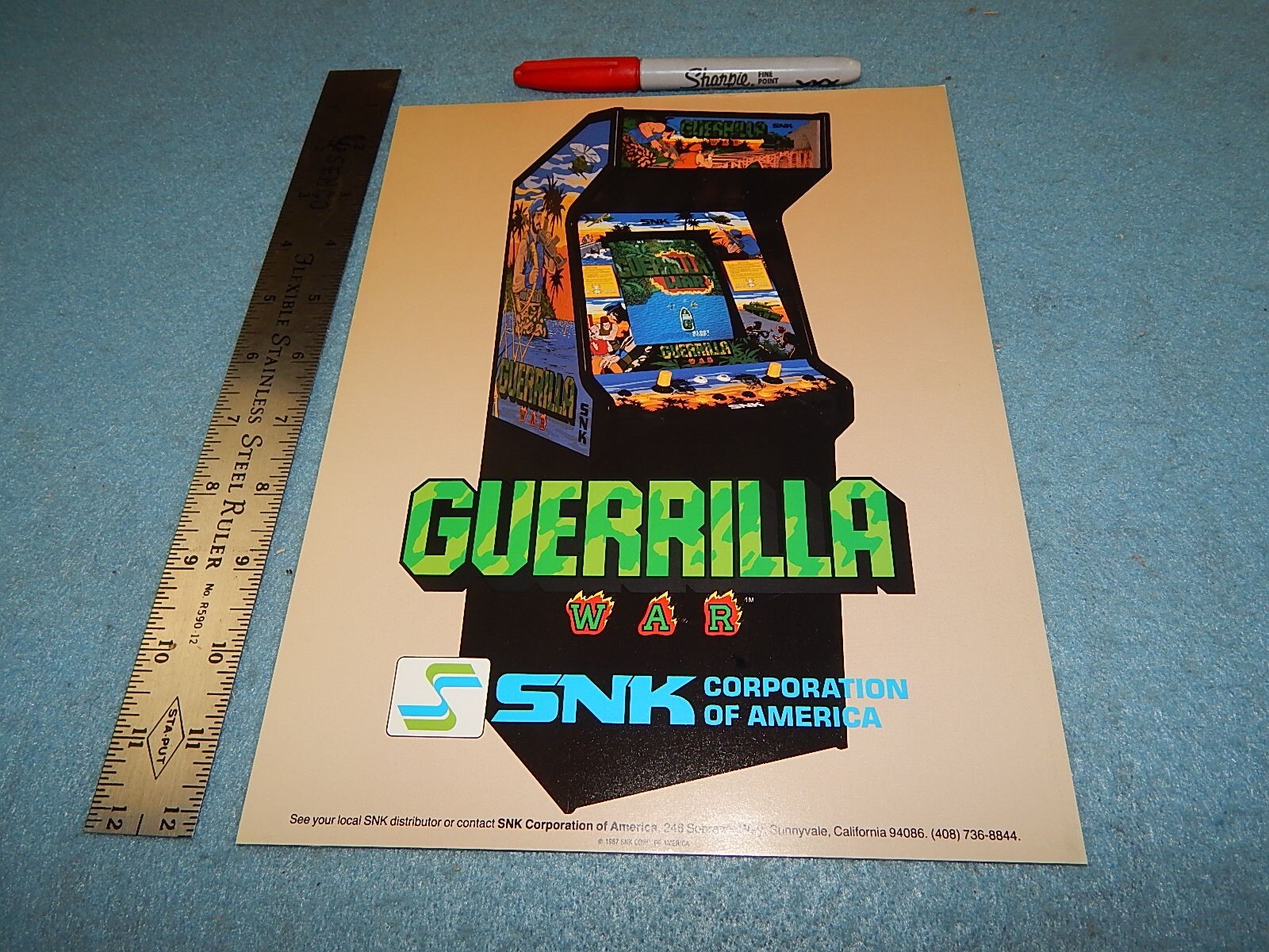 1987 SNK GUERILLA WAR video game advertising flyer