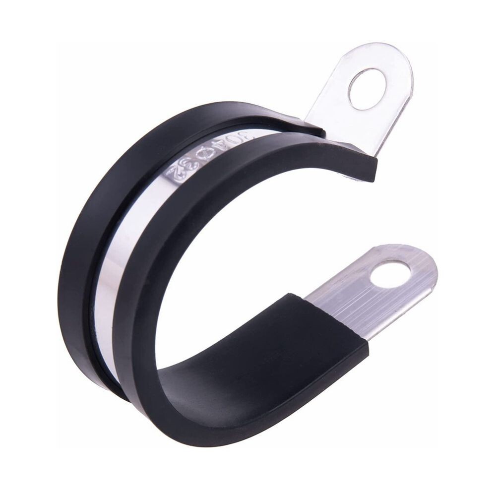 10pcs 1-1/4 Inch Stainless Steel Cable Clamp Silicone Rubber Cushioned N932