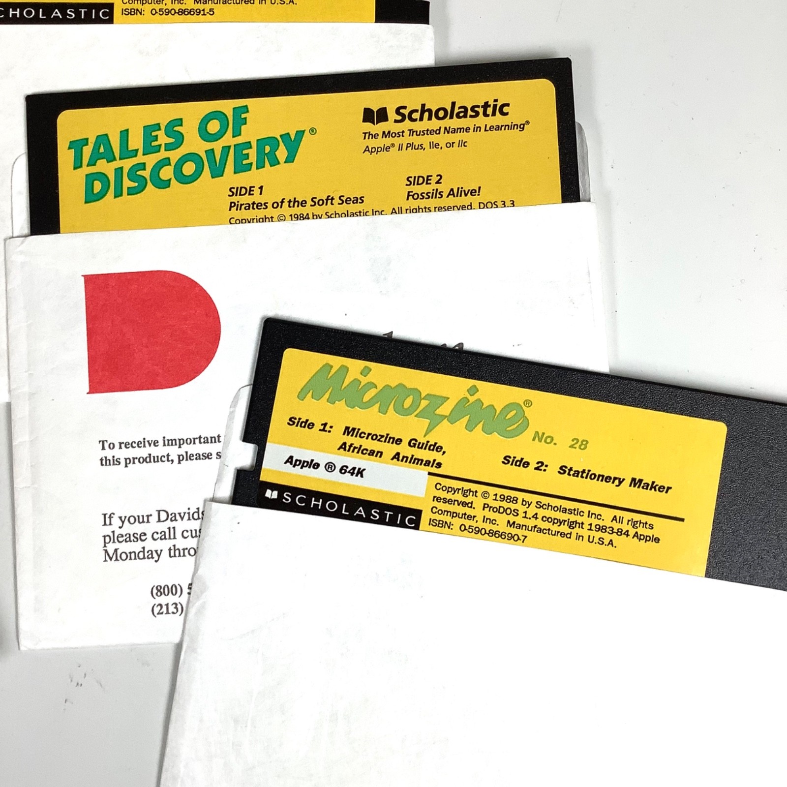 Scholastic Microzine Apple II Software Floppy Disks Classroom Series UNTESTED